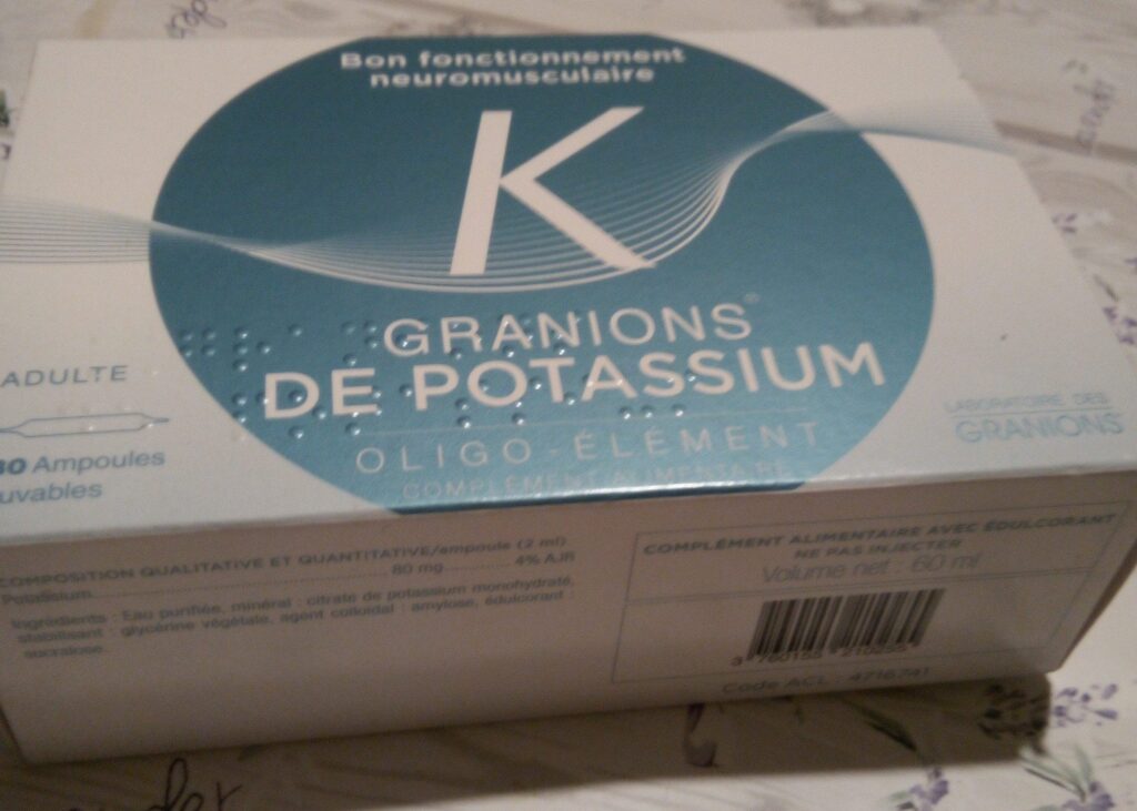 Boite granions de potassium
