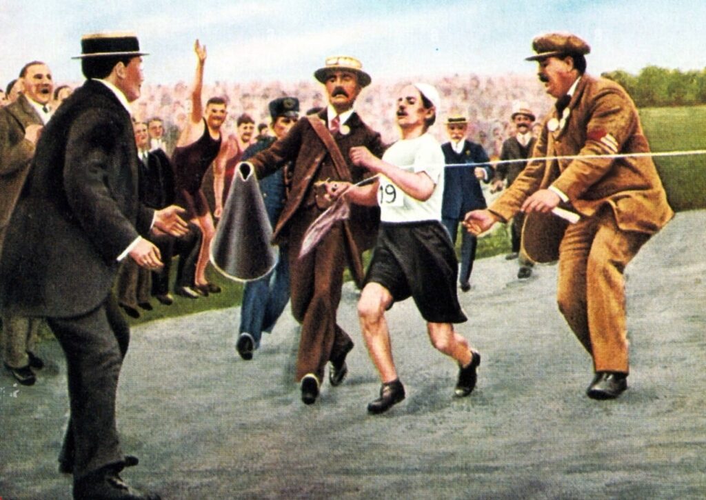 Le marathon de Londres en 1908