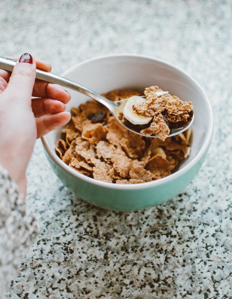 ceramic bowl with cereals