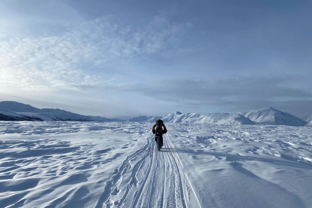 Iditarod Trail Invitational coureur vue de dos 