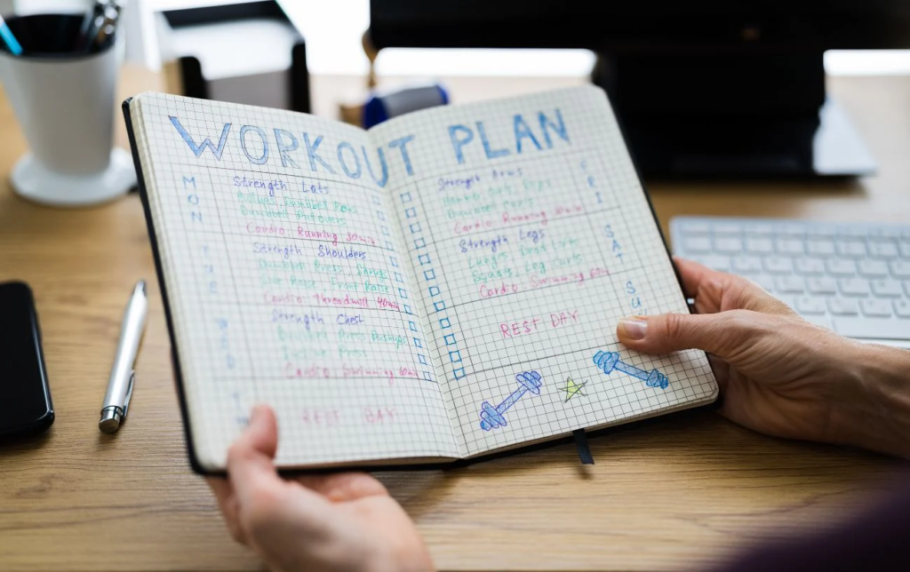 Plan d'entrainement sur un carnet de notes