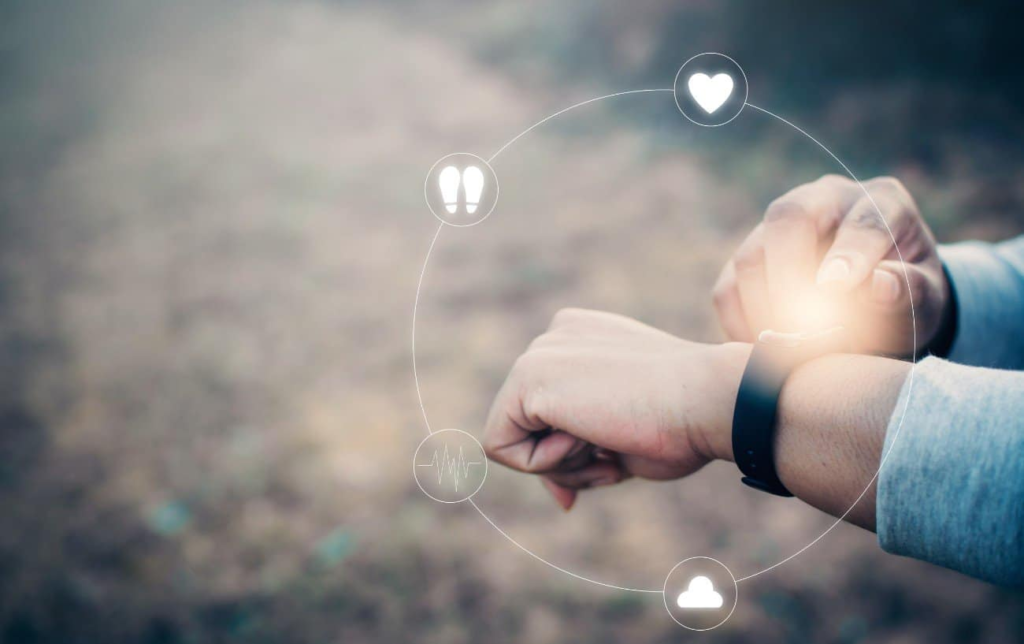 Fonctionnalités de montres GPS au poignet d'un coureur