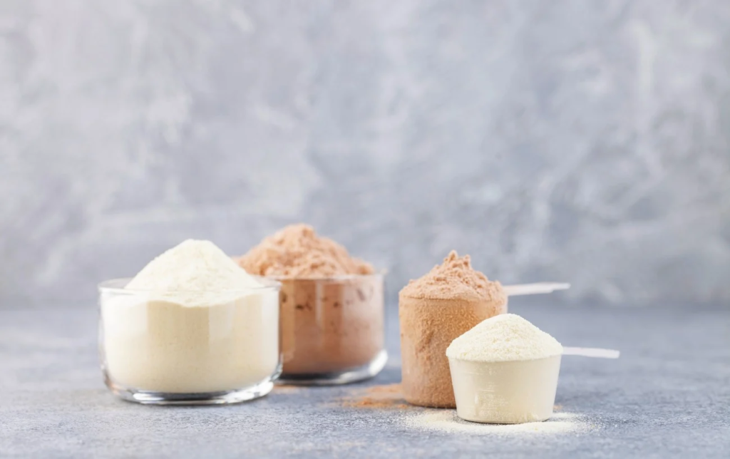 Plusieurs types de poudres protéinées