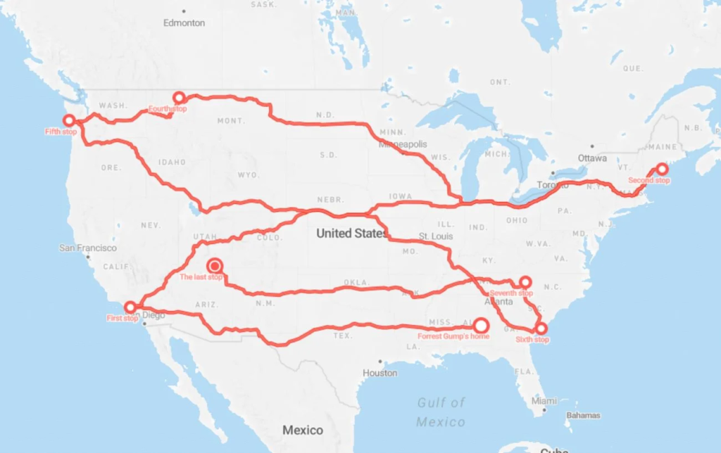 Analyse de la course de Forrest Gump : Jusqu'où Forrest a-t-il couru ?