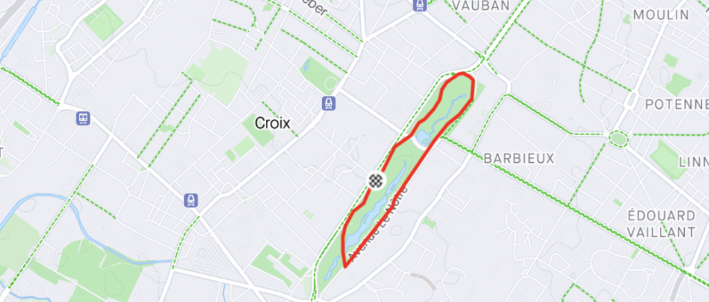 Segment Strava tour du Parc Barbieux