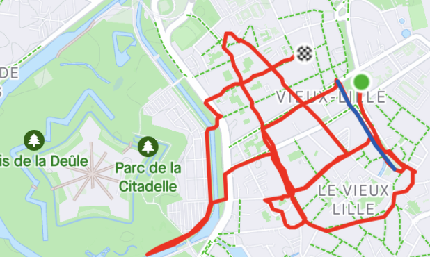 Segment Strava tour du Vieux-Lille