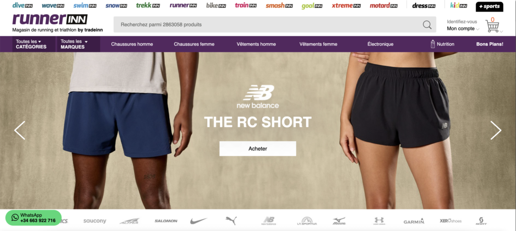 Page d'accueil RunnerInn