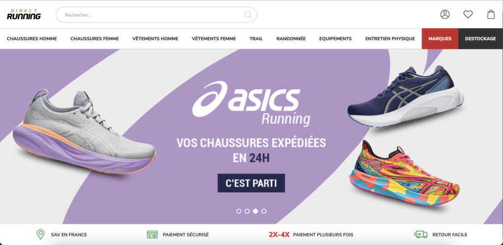 Page d'accueil Direct Running