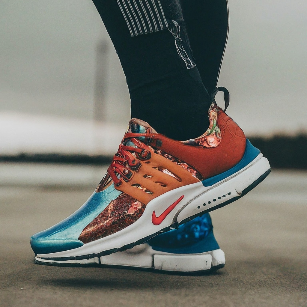 Chaussures de running orange et ble Nike