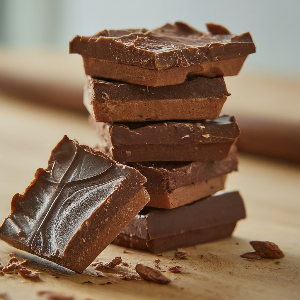 Carrés de chocolat protéinés