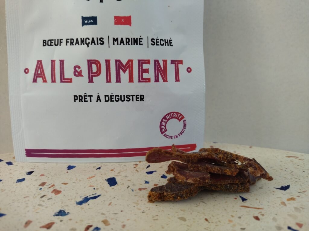 Boeuf séché Ail & Piment Monsieur Biltong vue de près