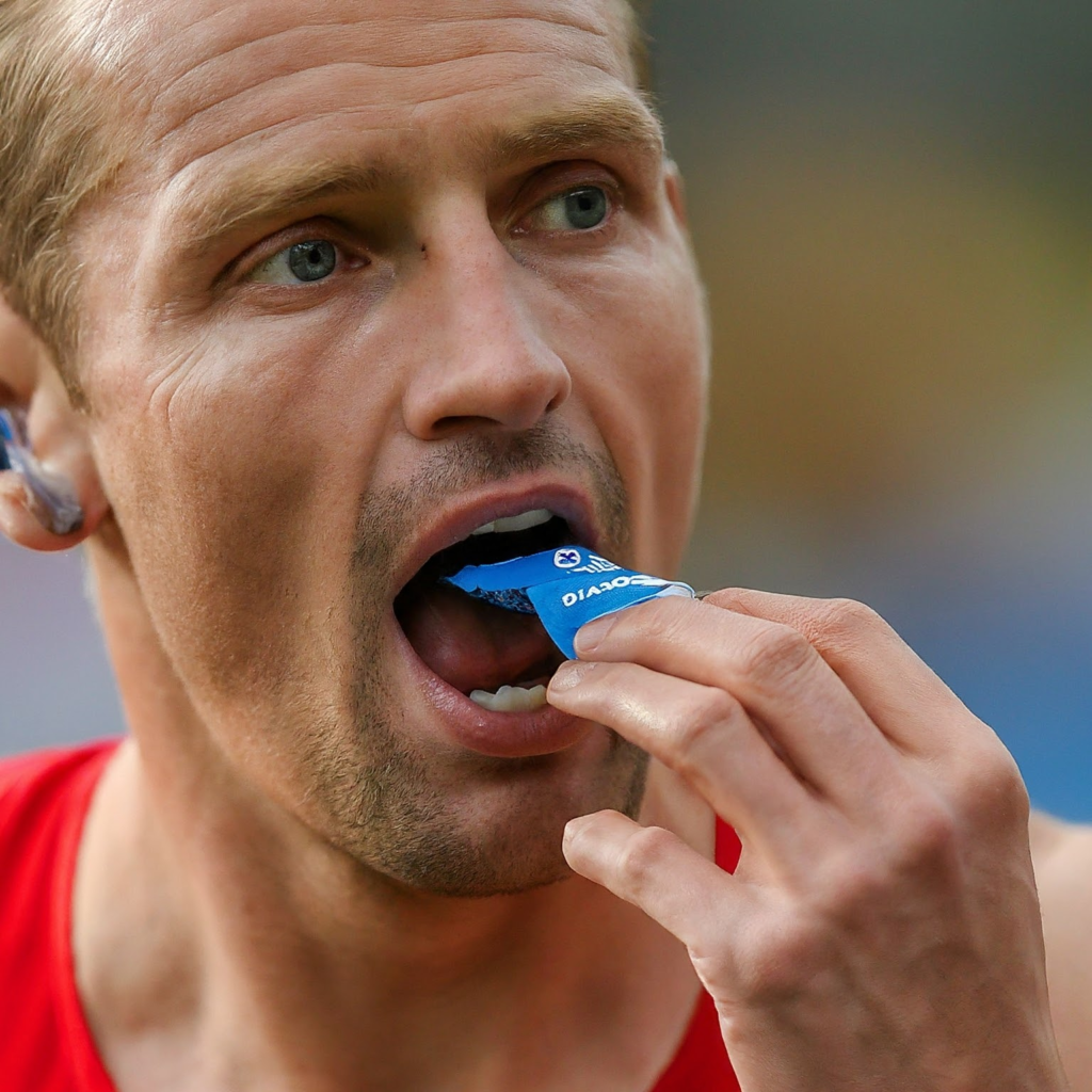 Un coureur mange un gel énergétique pour faire du gut training
