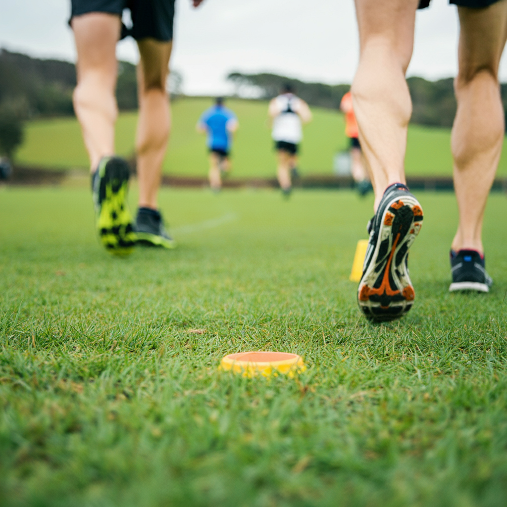 Jambes de coureurs vue de près