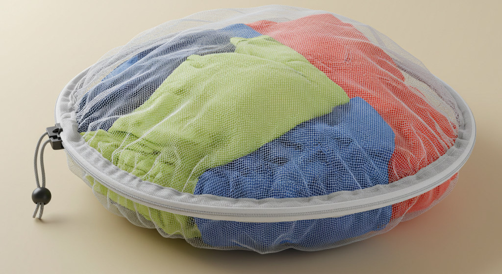 Flilet de lavage avec des v&ecirc;tements de running &agrave; l'int&eacute;rieur