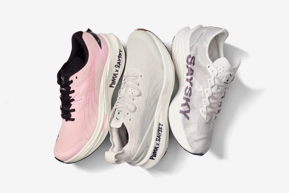 3 mod&egrave;les de chaussures de running Saysky x Puma